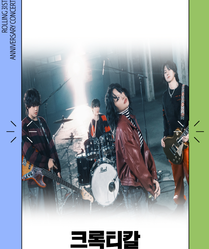 Green and blue bordered poster showing a picture of Chrocktikal as confirmed for RollingHall's 31st Anniversary Concert.